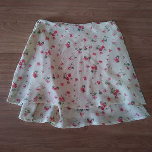 Limited Too Yellow Flower Skirt Juniors 16